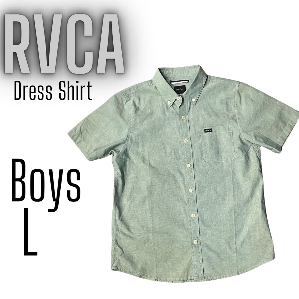 Boys RVCA button up dress shirt. Size Large